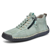Men's Casual Leather Shoes Retro High Top  Adomoo
